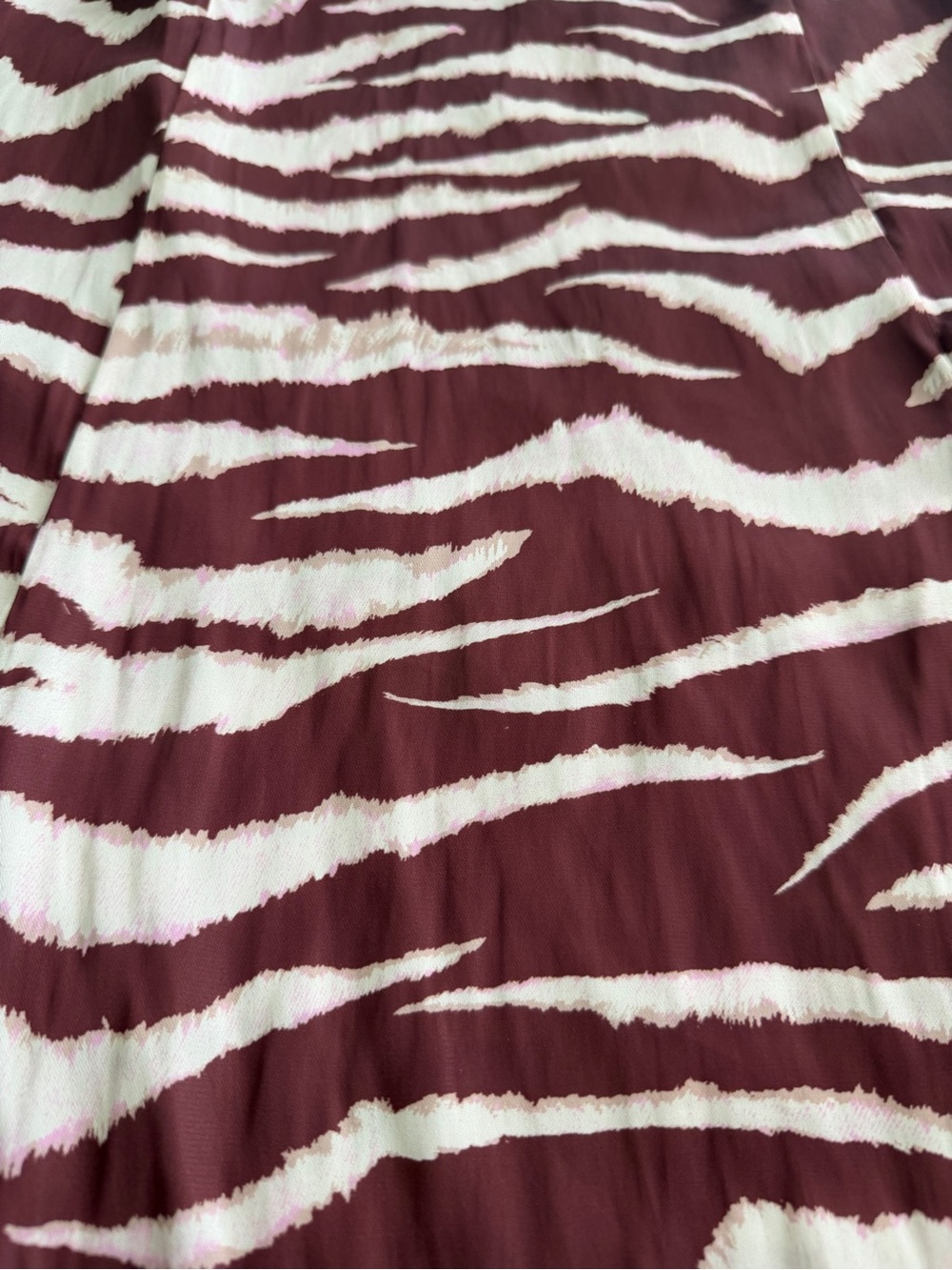 EUC Paige Size 4 Chocolate Satin Zebra Midi Skirt - Picture 6 of 8
